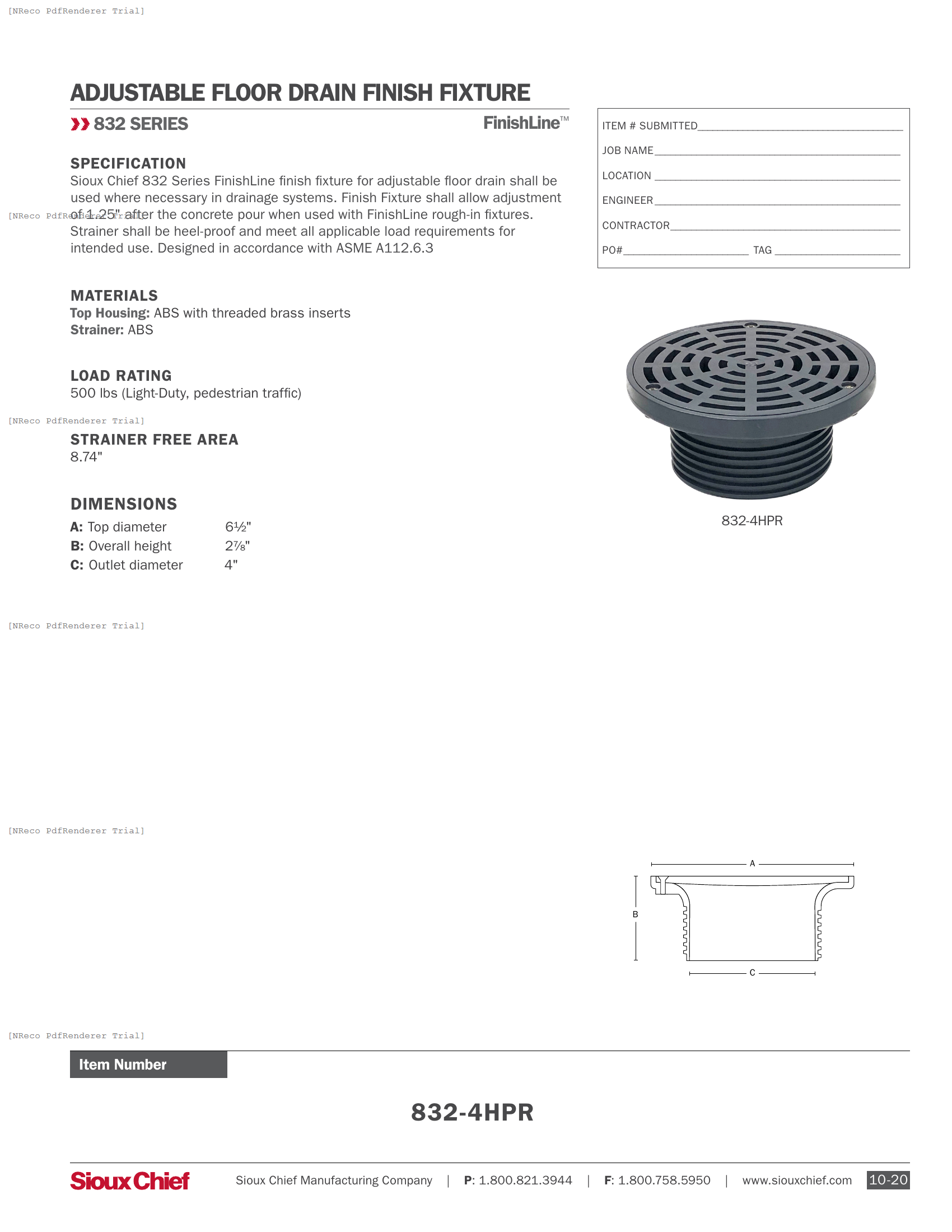 832-4HPR - FINSHLINE FINISH FIXTURE - SPEC SHEET.PDF Specification Document